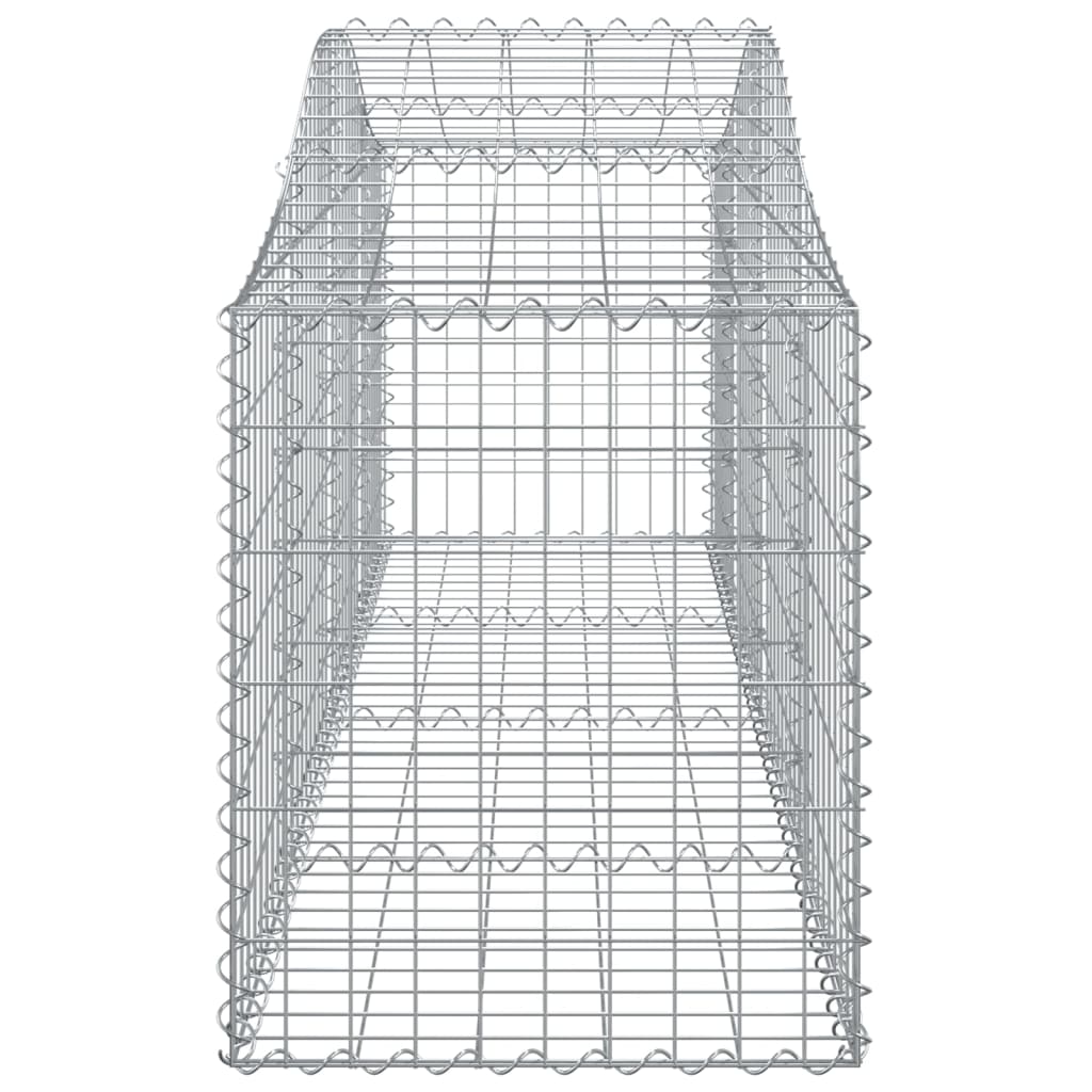 Gabionen mit Hochbogen 2 Stk. 200x50x60/80 cm Verzinktes Eisen