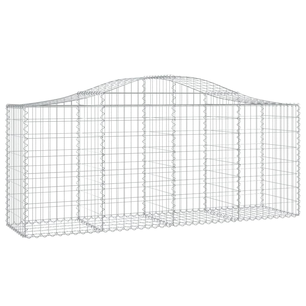 Gabions with high arch 10 pieces 200x50x80/100cm Galvanized iron