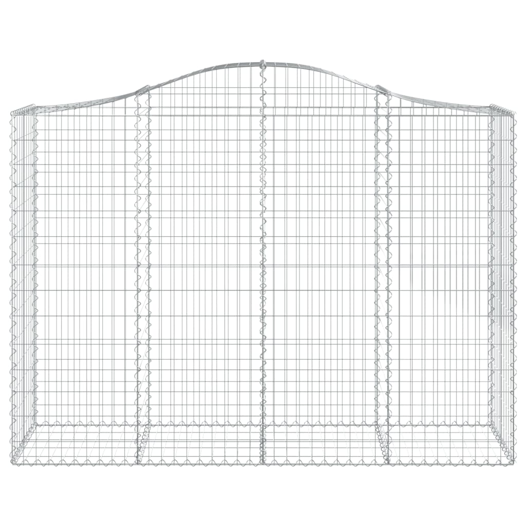 Gabionen mit Hochbogen 2 Stk. 200x50x140/160cm Verzinktes Eisen