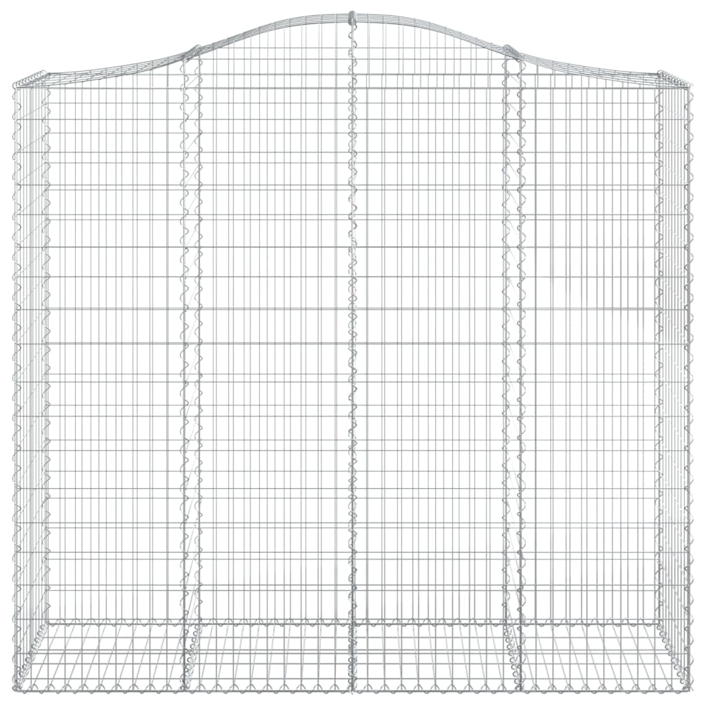 Gabionen mit Hochbogen 4 Stk. 200x50x180/200cm Verzinktes Eisen