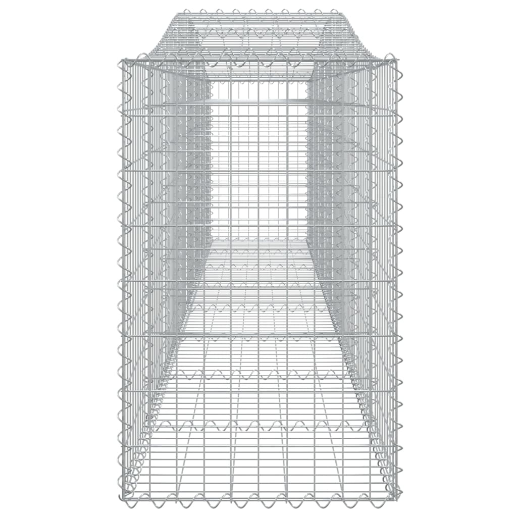 Gabionen mit Hochbogen 3 Stk. 400x50x80/100cm Verzinktes Eisen