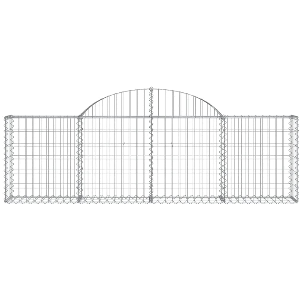 Gabions with high arch 2 pieces 200x30x60/80 cm Galvanized iron