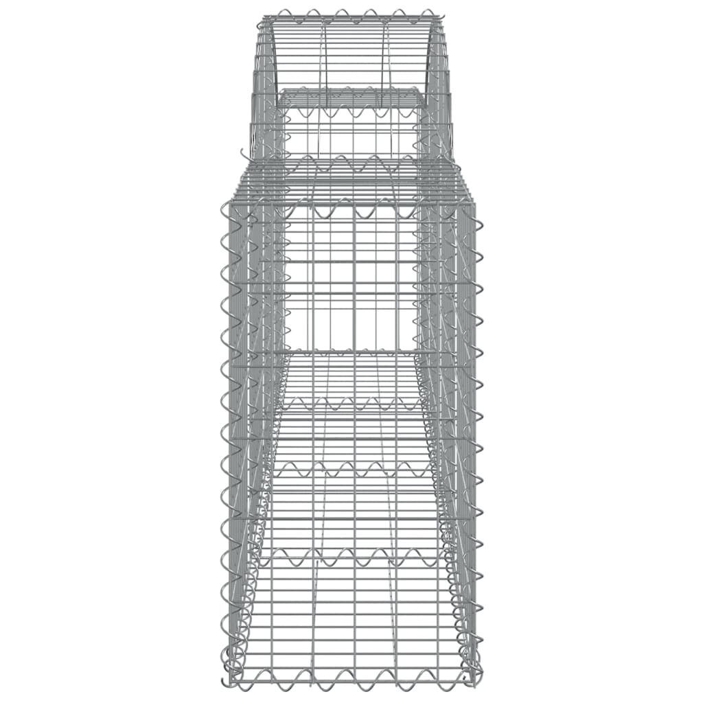 Gabionen mit Hochbogen 2 Stk. 200x30x60/80 cm Verzinktes Eisen