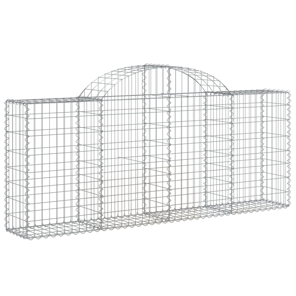 Gabions with high arch 2 pieces 200x30x80/100 cm Galvanized iron