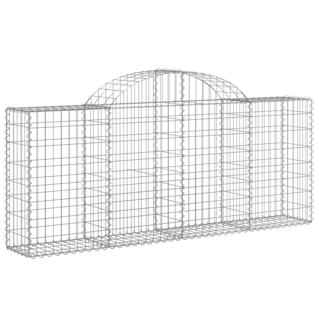 Gabions with high arch 13 pieces 200x30x80/100cm Galvanized iron