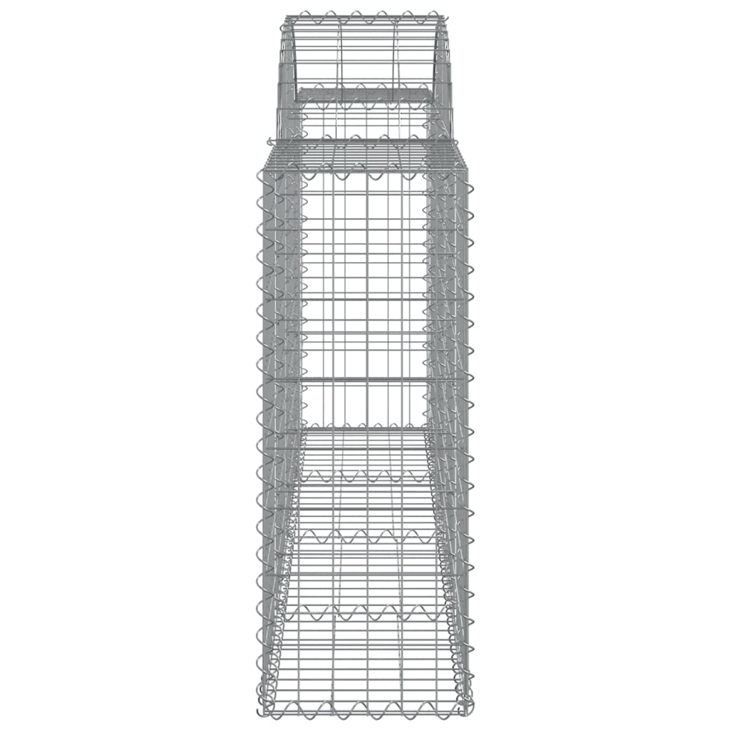 Gabionen mit Hochbogen 15 Stk. 200x30x80/100cm Verzinktes Eisen