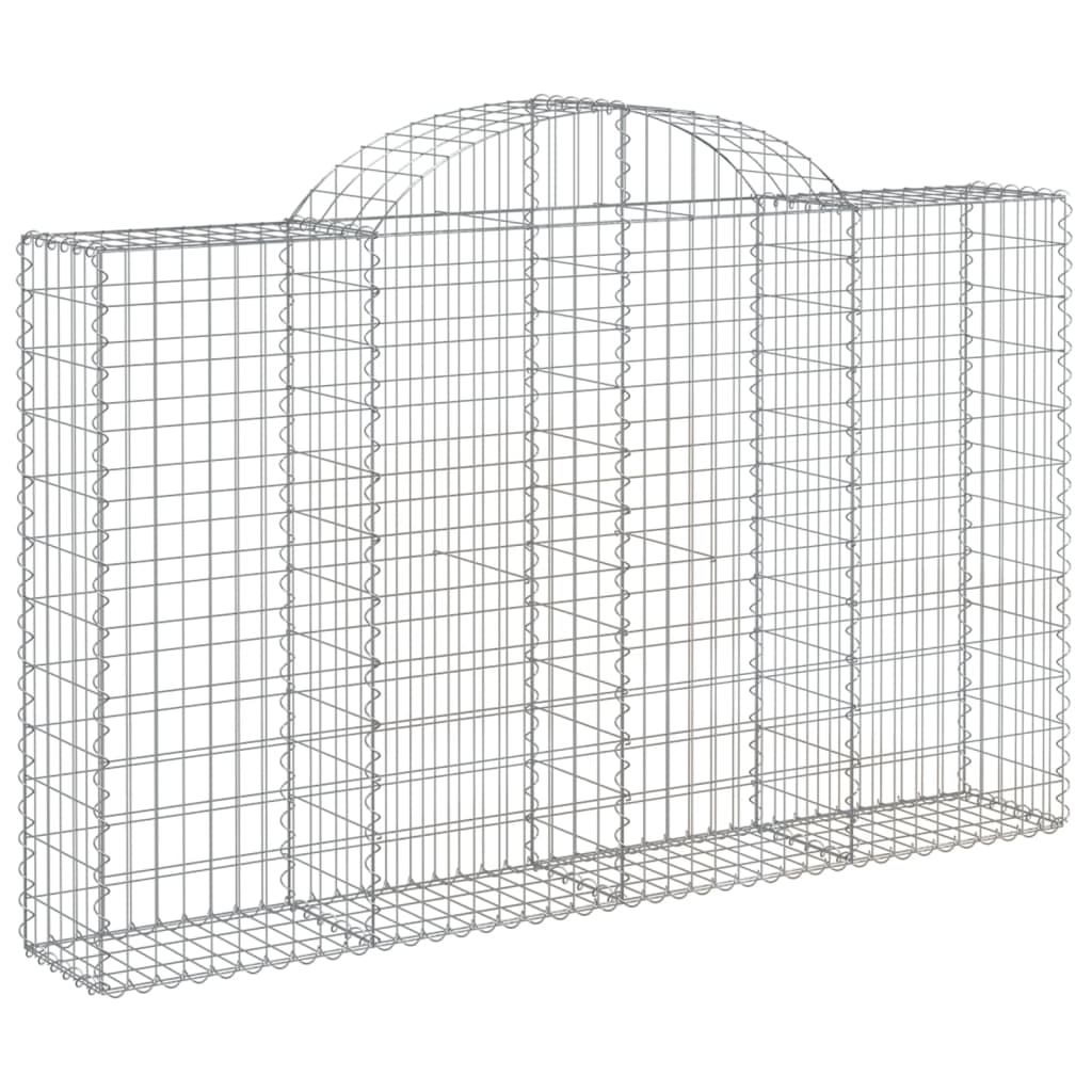 Gabions with high arch 2 pieces 200x30x120/140cm Galvanized iron