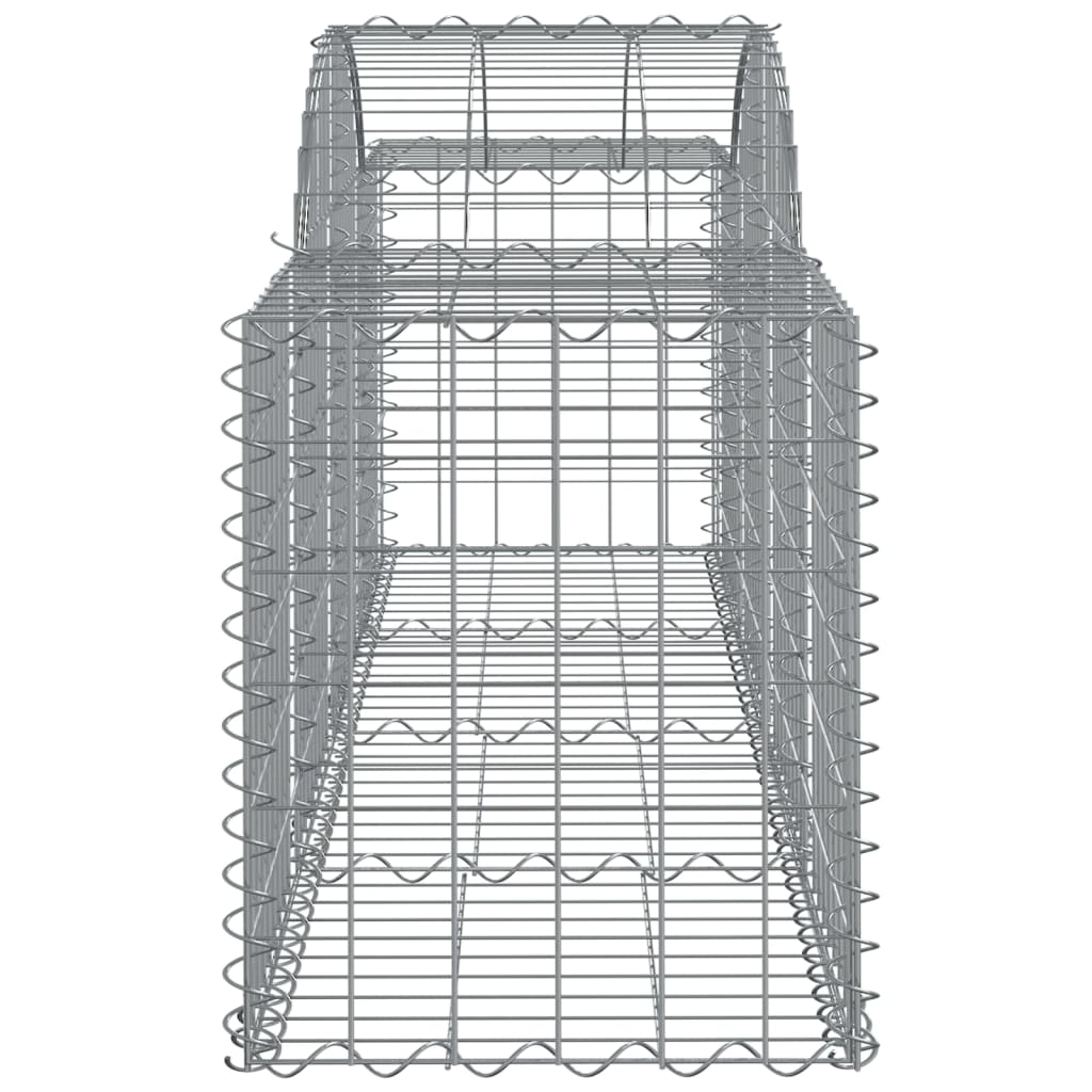 Gabionen mit Hochbogen 2 Stk. 200x50x60/80 cm Verzinktes Eisen