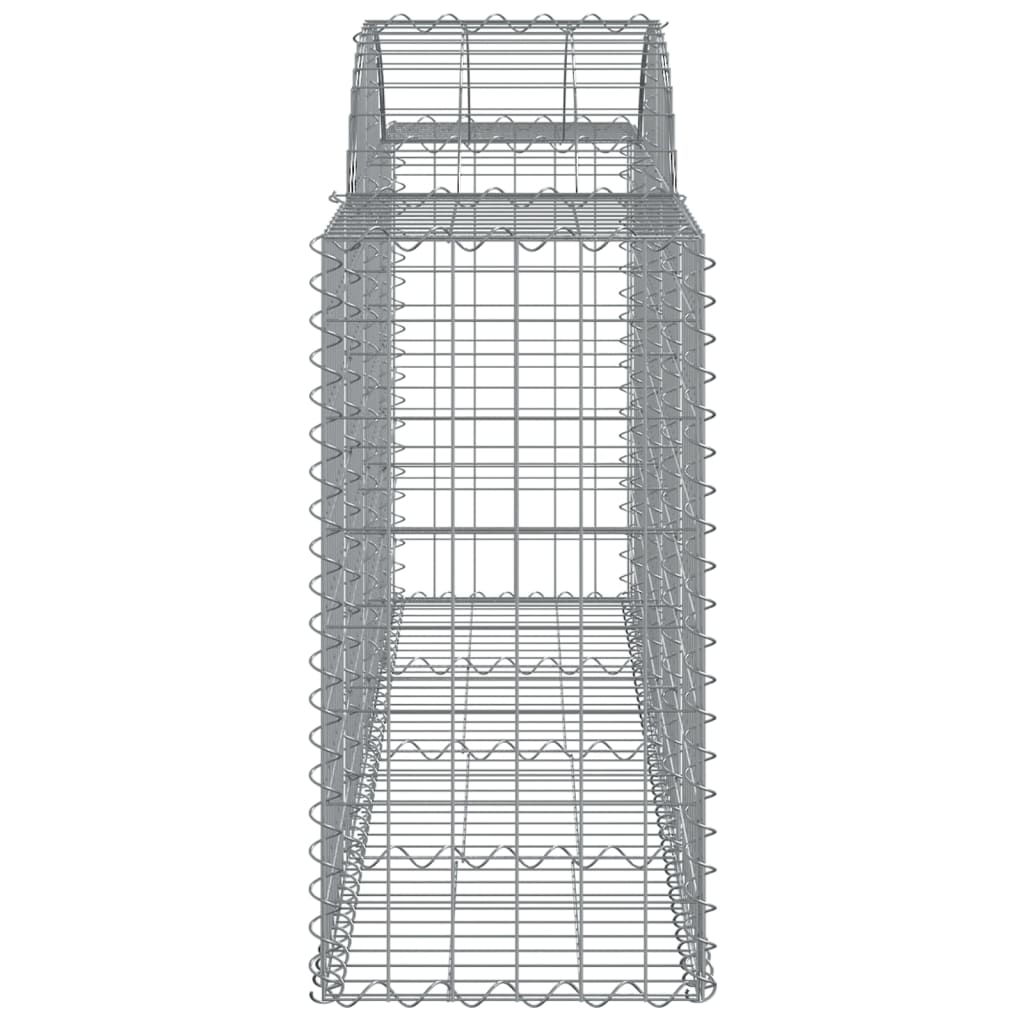 Gabionen mit Hochbogen 14 Stk. 200x50x80/100cm Verzinktes Eisen