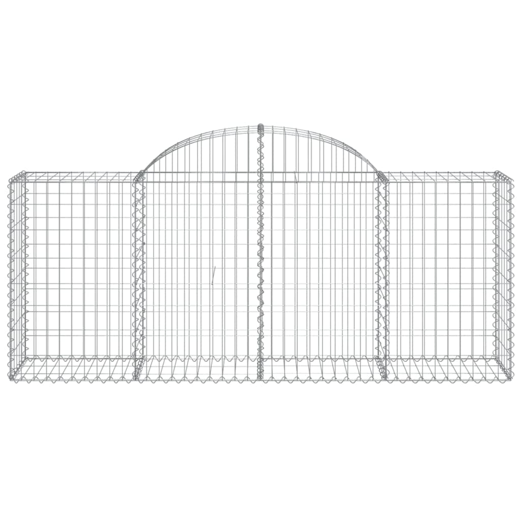 Gabionen mit Hochbogen 15 Stk. 200x50x80/100cm Verzinktes Eisen