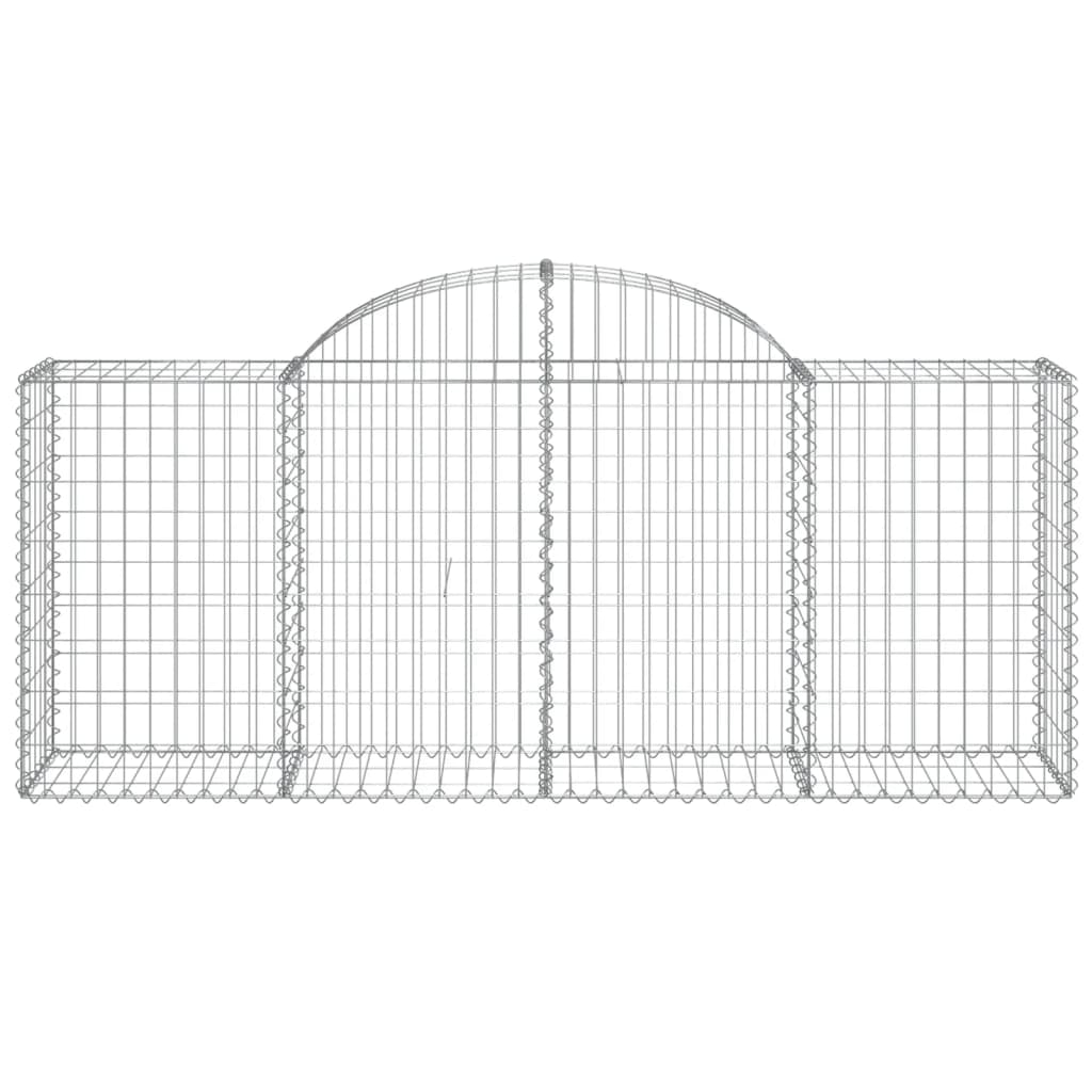 Gabionen mit Hochbogen 25 Stk. 200x50x80/100cm Verzinktes Eisen