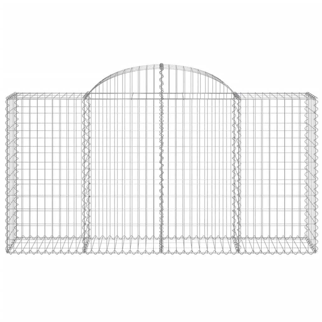 Gabionen mit Hochbogen 2 Stk. 200x50x100/120cm Verzinktes Eisen