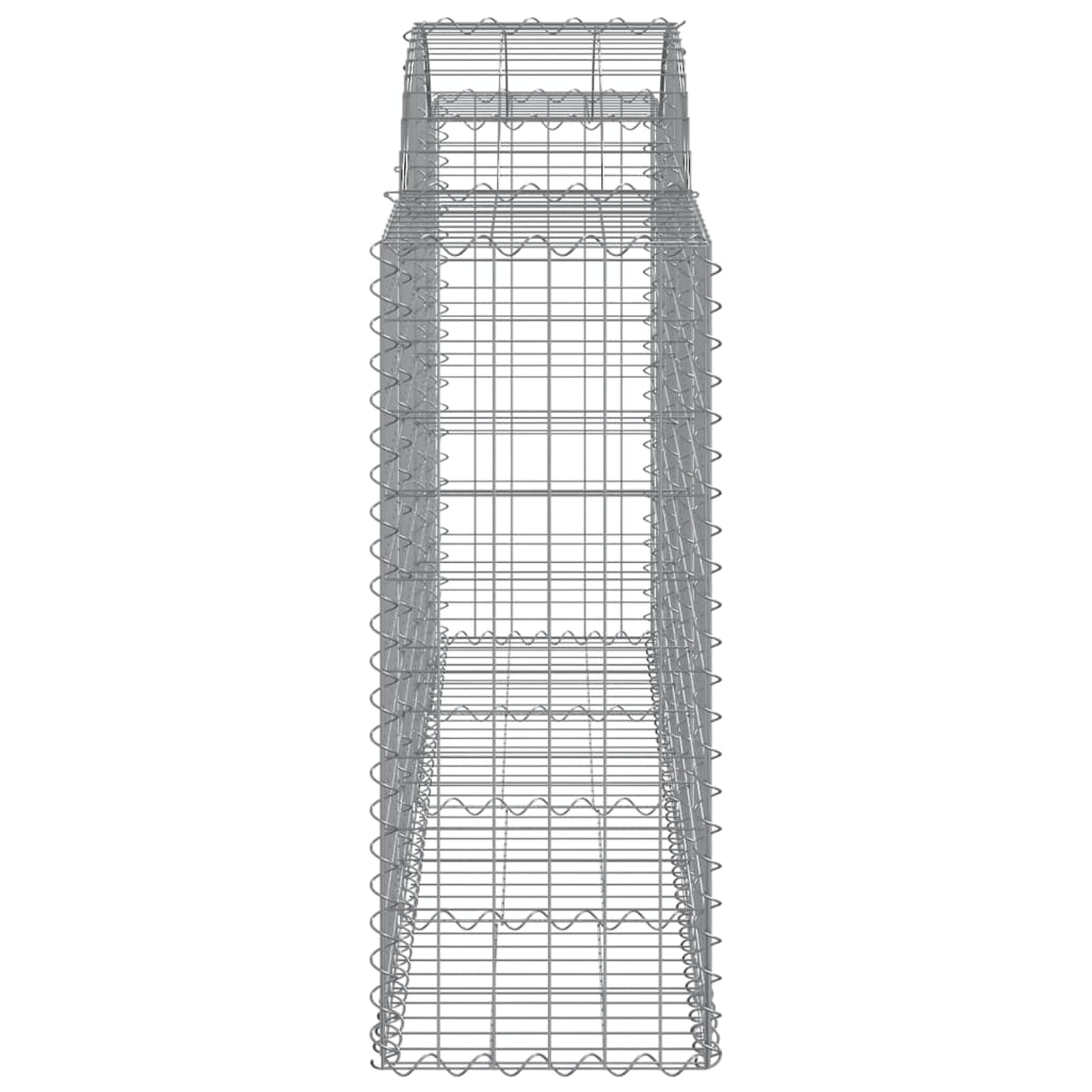 Gabionen mit Hochbogen 3 Stk. 200x50x100/120cm Verzinktes Eisen