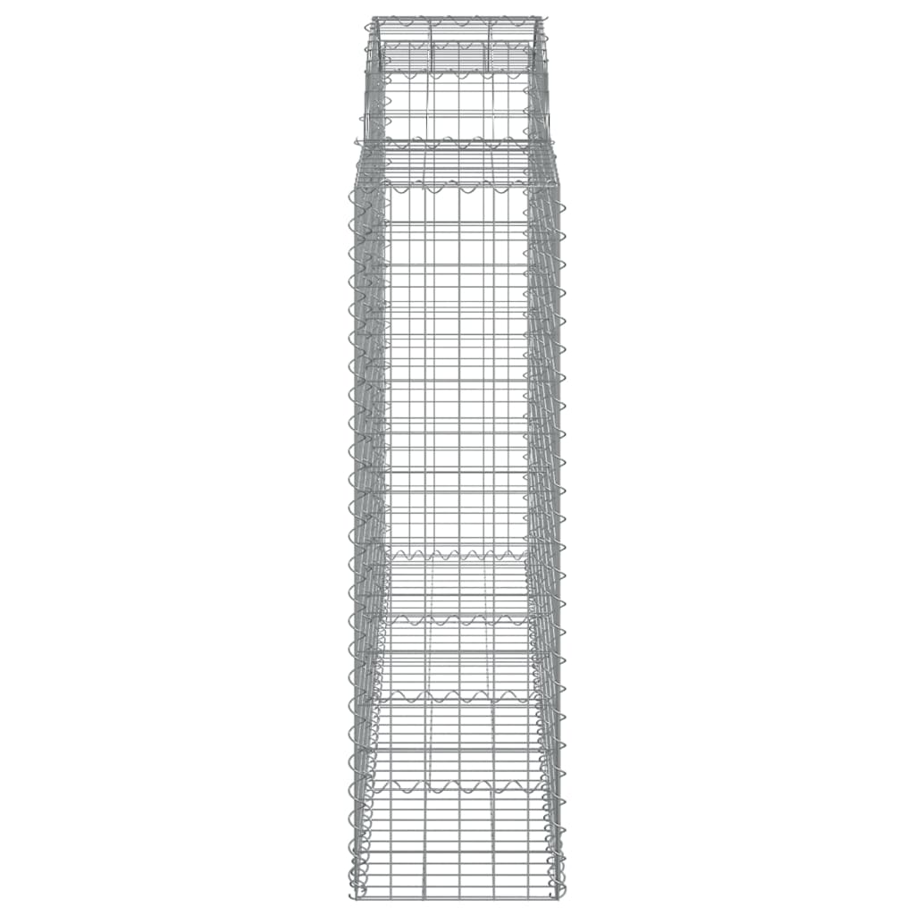 Gabionen mit Hochbogen 18Stk. 200x50x140/160cm Verzinktes Eisen