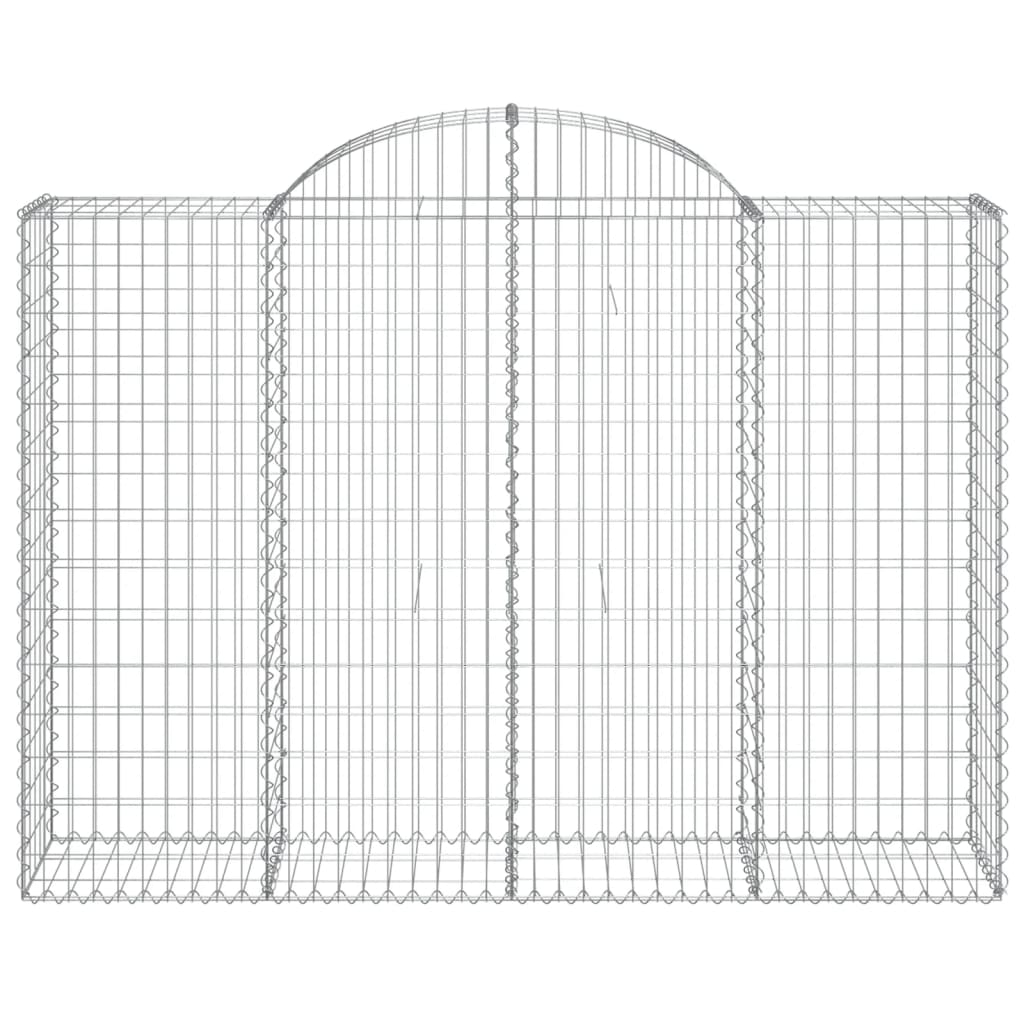 Gabionen mit Hochbogen 25Stk. 200x50x140/160cm Verzinktes Eisen