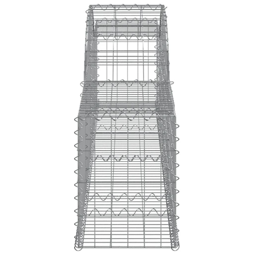 Gabionen mit Hochbogen 2 Stk. 300x30x40/60 cm Verzinktes Eisen