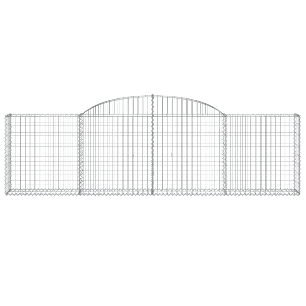 Gabionen mit Hochbogen 2 Stk. 300x30x80/100 cm Verzinktes Eisen