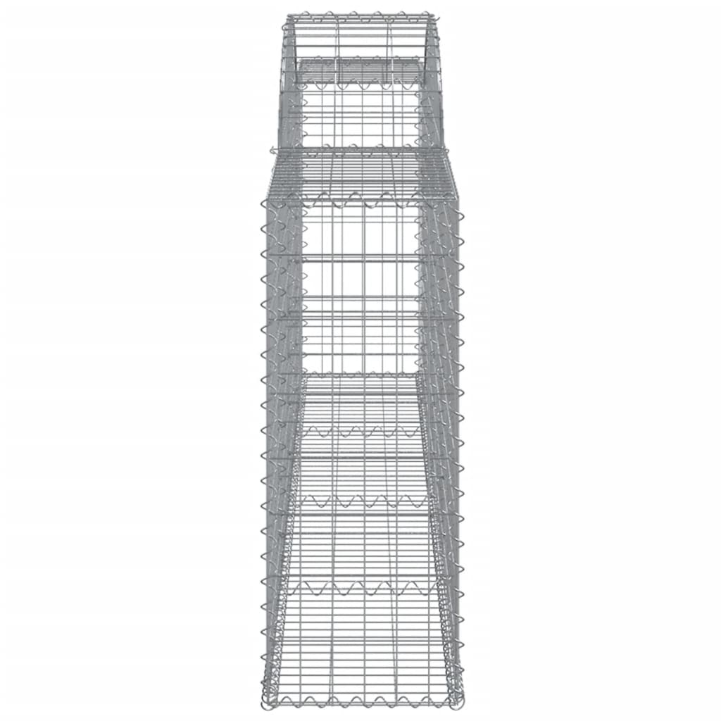 Gabionen mit Hochbogen 2 Stk. 300x30x80/100 cm Verzinktes Eisen