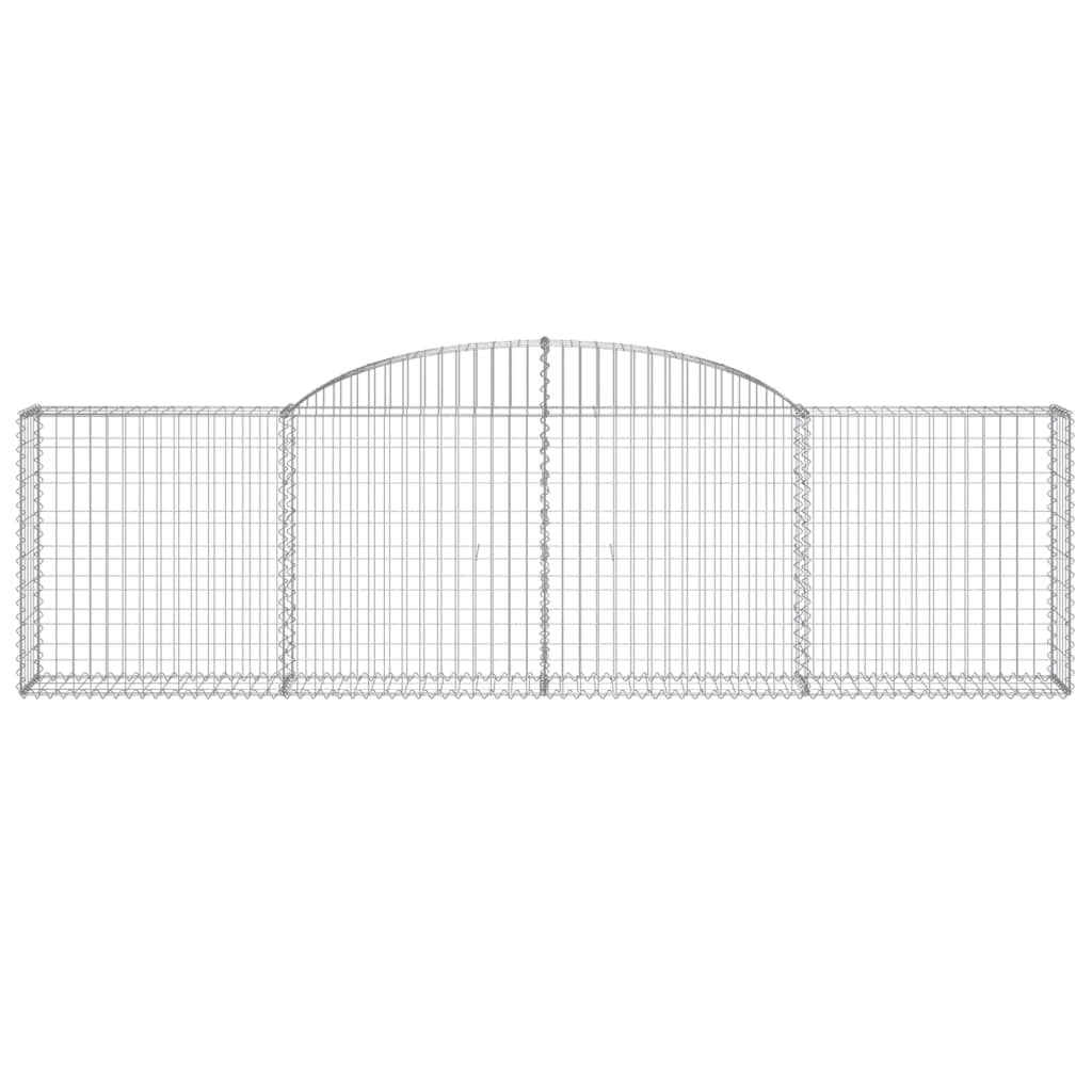 Gabionen mit Hochbogen 13 Stk. 300x30x80/100cm Verzinktes Eisen