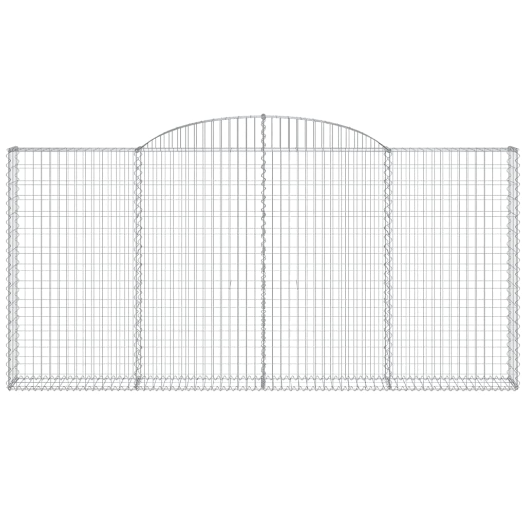 Gabionen mit Hochbogen 2 Stk. 300x30x140/160cm Verzinktes Eisen