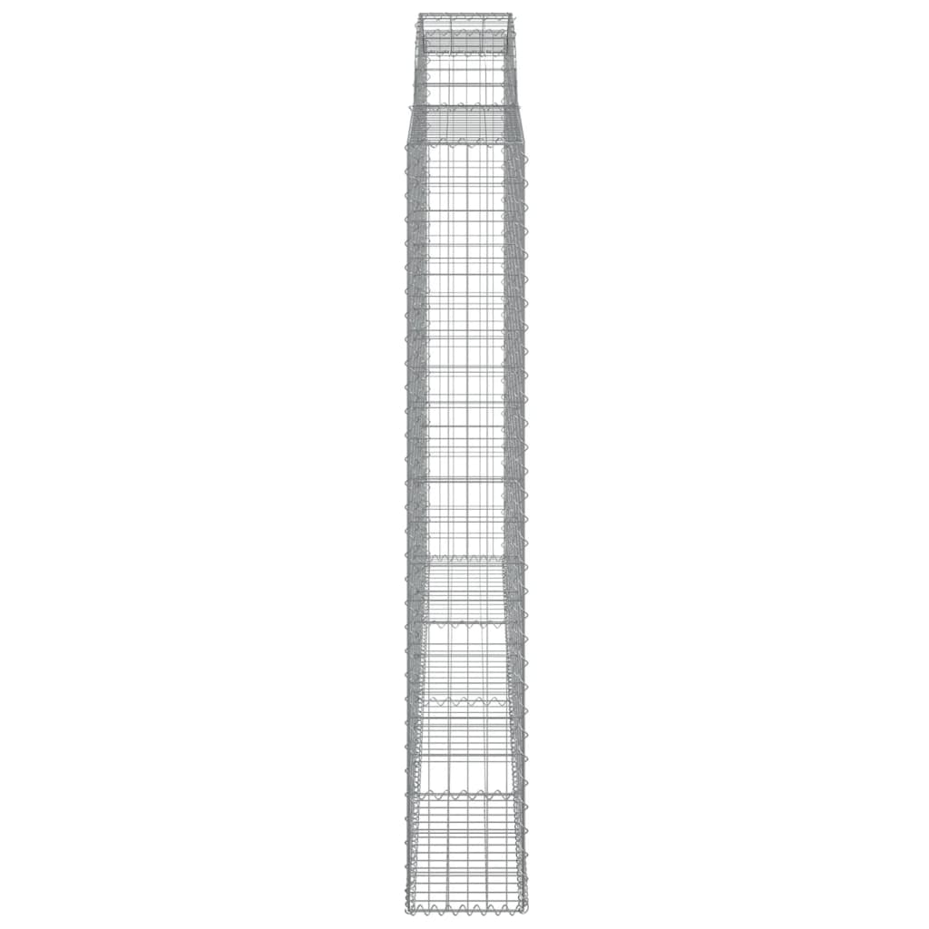 Gabionen mit Hochbogen 2 Stk. 300x30x200/220cm Verzinktes Eisen