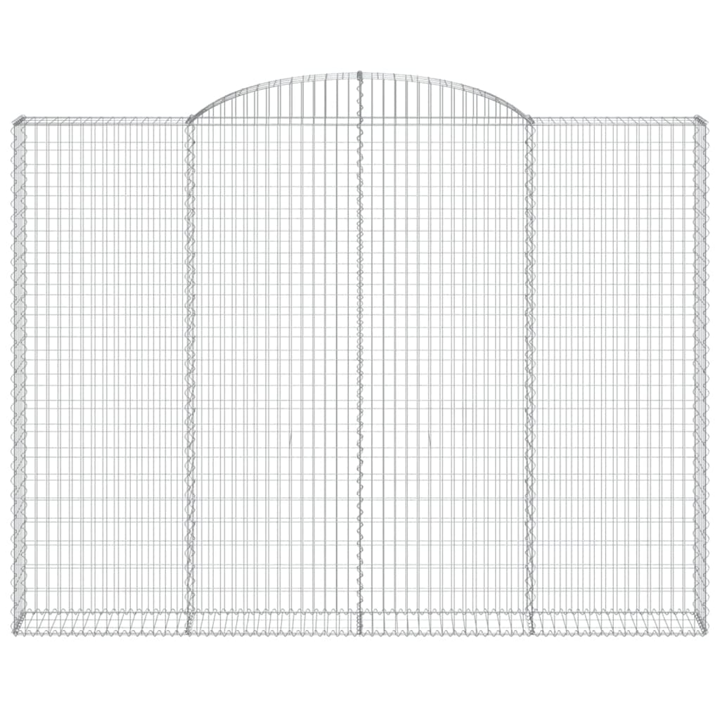 Gabionen mit Hochbogen 2 Stk. 300x30x220/240cm Verzinktes Eisen