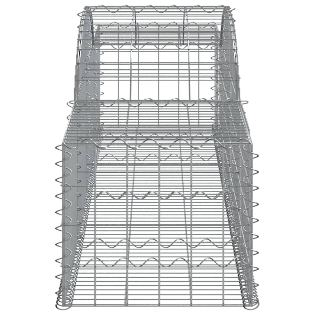 Gabionen mit Hochbogen 2 Stk. 300x50x40/60 cm Verzinktes Eisen