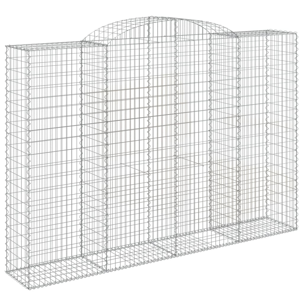 Gabionen mit Hochbogen 2 Stk. 300x50x200/220cm Verzinktes Eisen