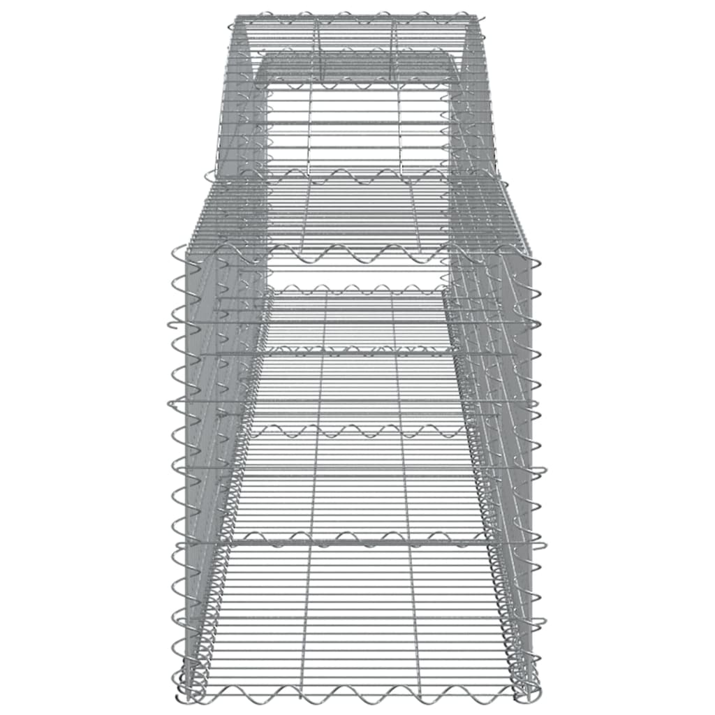 Gabionen mit Hochbogen 2 Stk. 400x50x60/80 cm Verzinktes Eisen