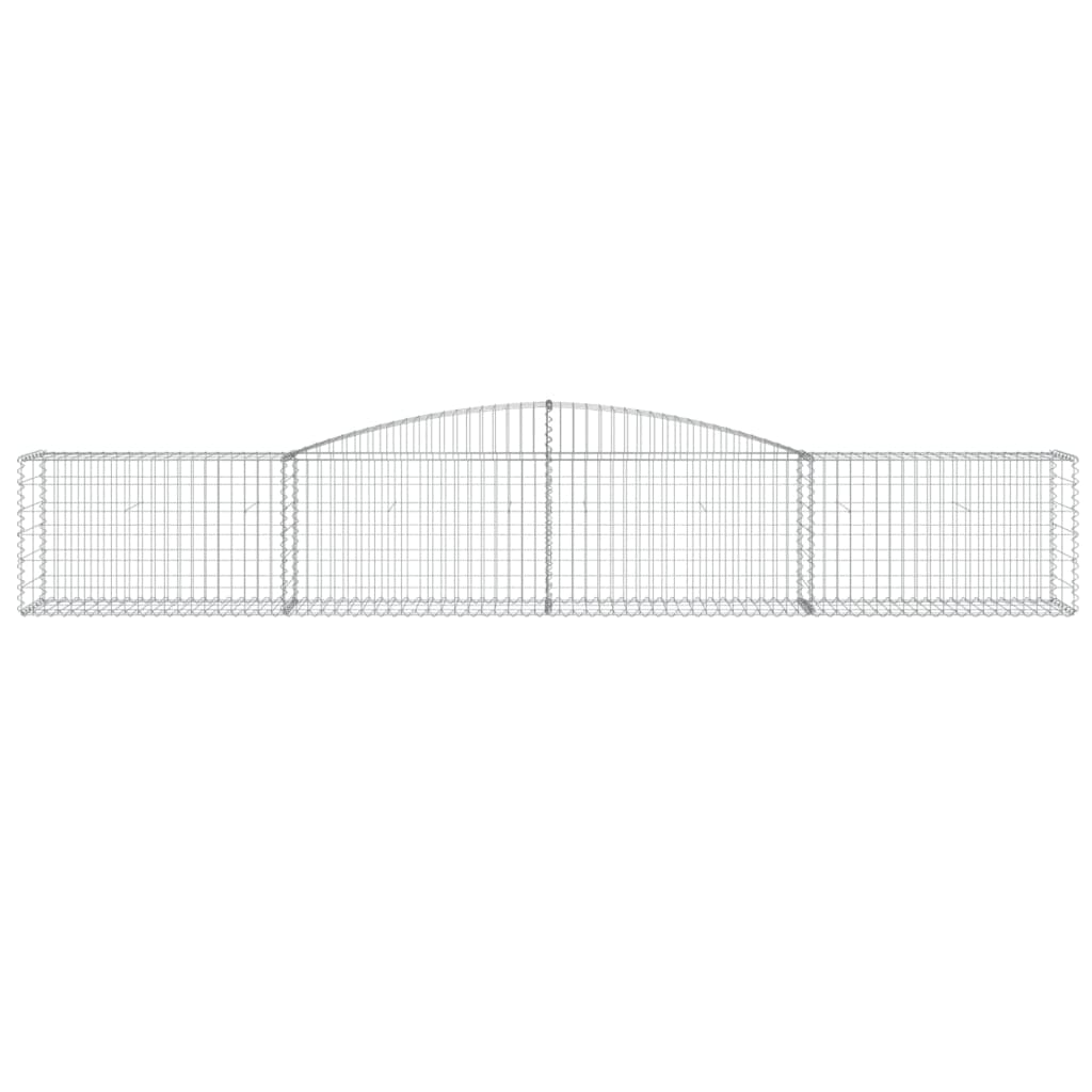 Gabionen mit Hochbogen 15 Stk. 400x50x60/80cm Verzinktes Eisen