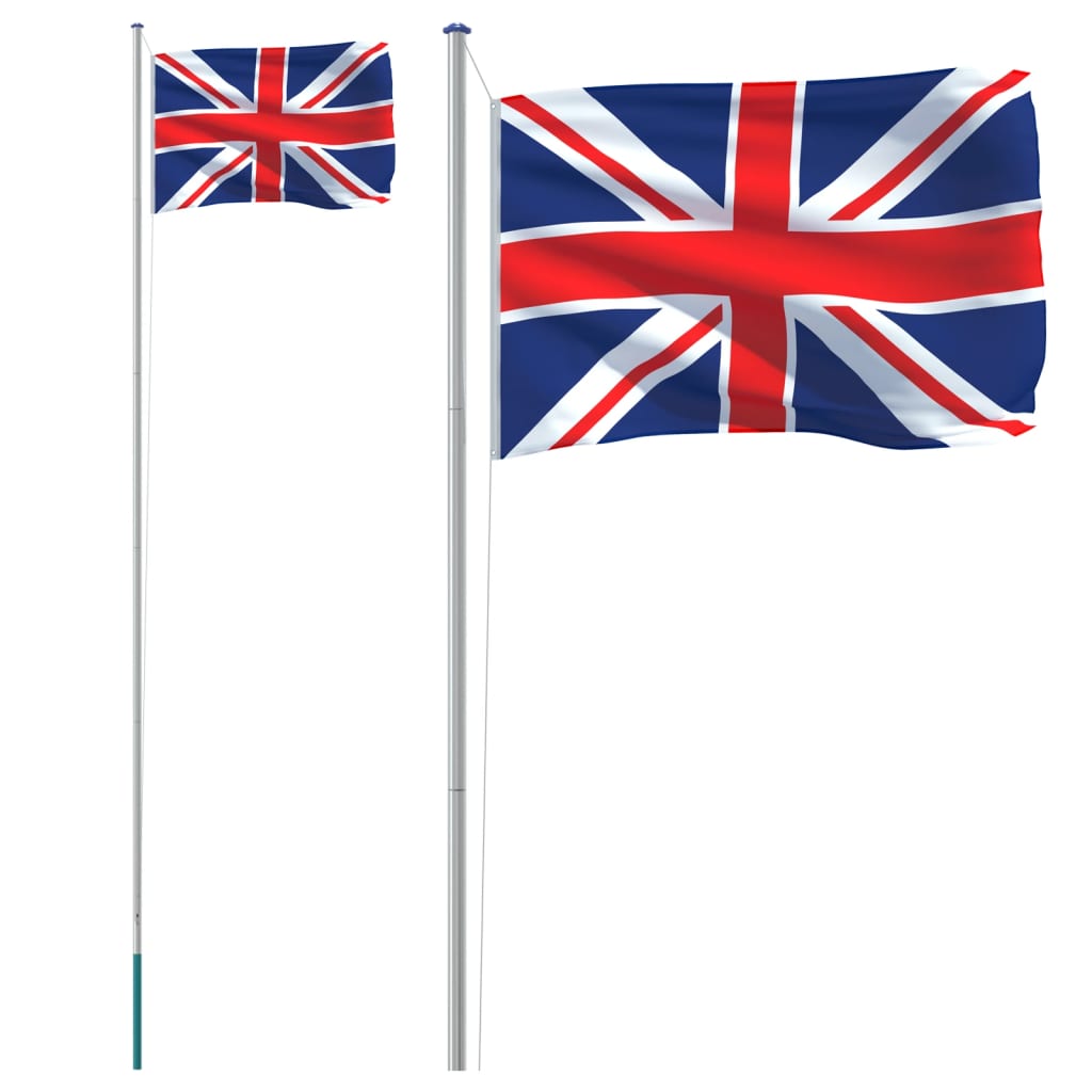 Flag of Great Britain with 6.23 m aluminum pole