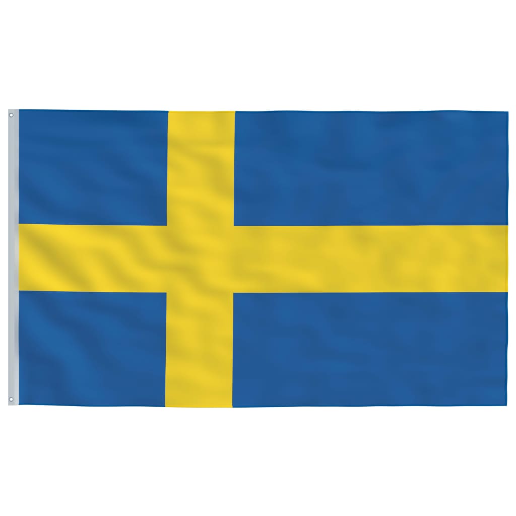 Flag of Sweden with 6.23 m aluminum pole