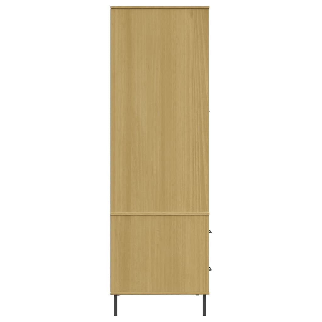 Wardrobe OSLO metal legs brown 90x55x172.5cm solid wood