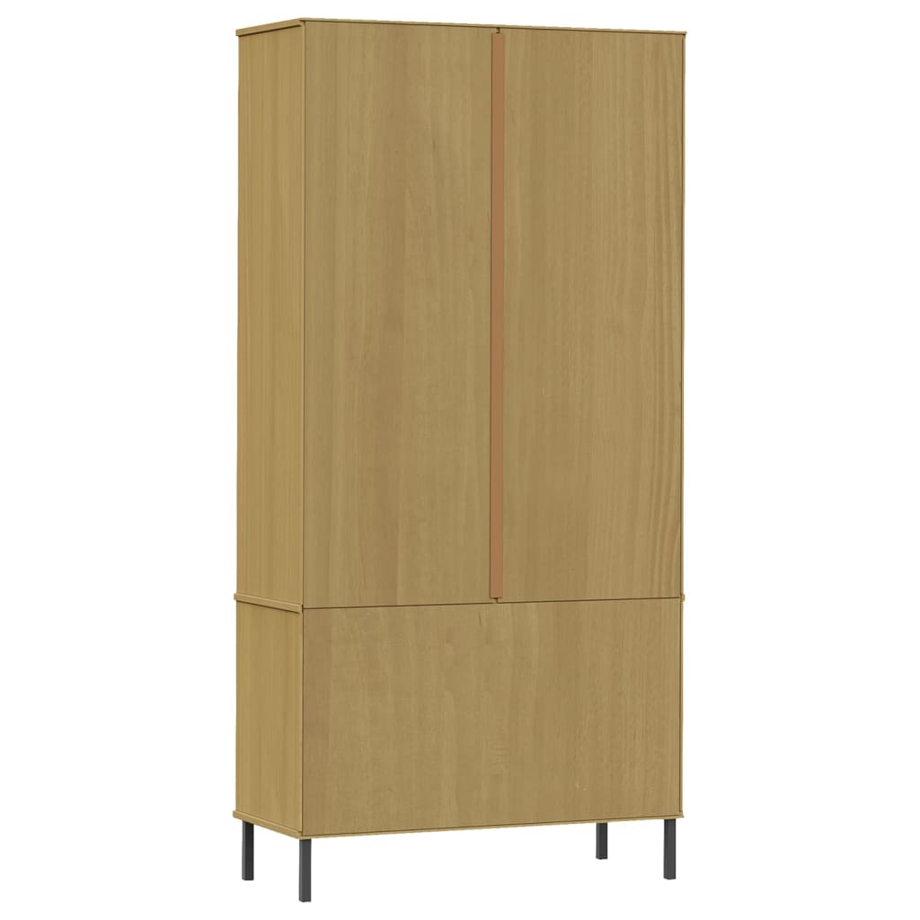 Bookcase OSLO metal legs brown 85x35x172.5 cm solid wood