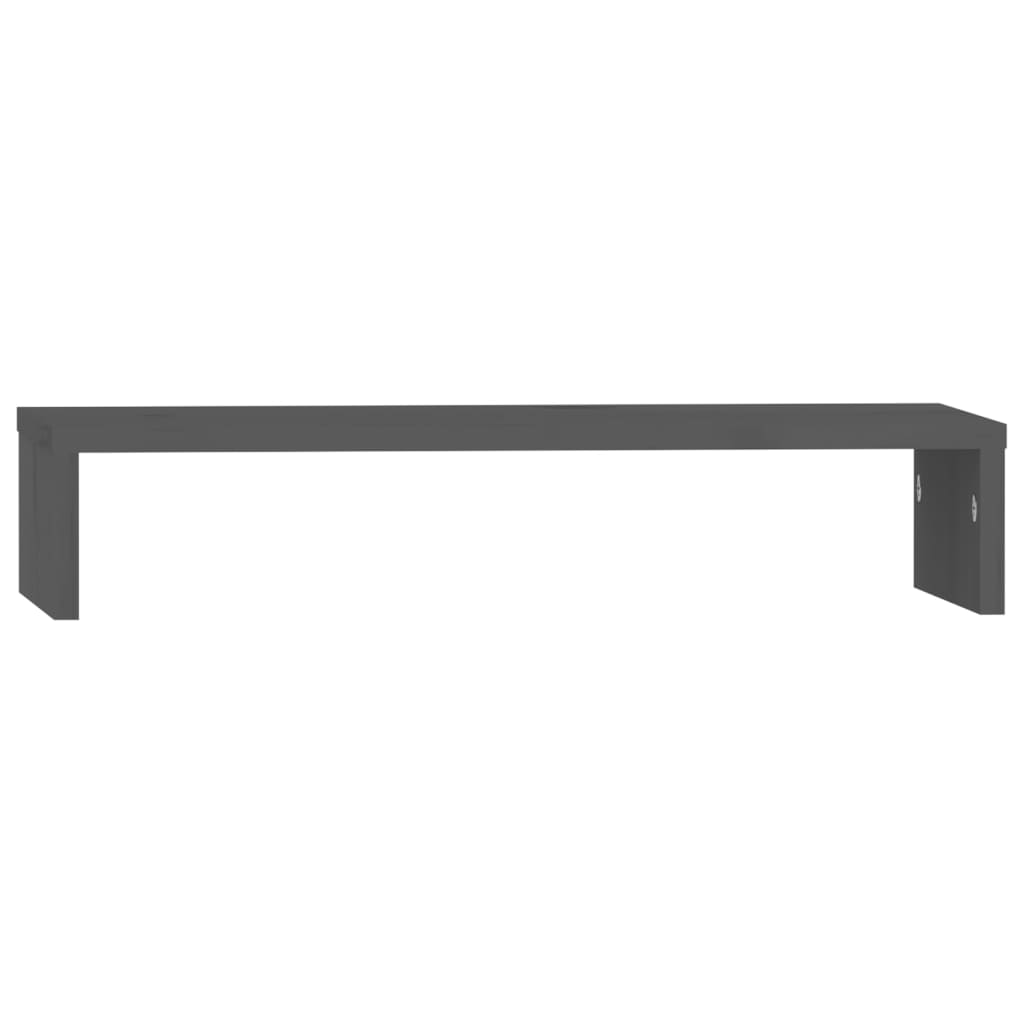 Monitor stand gray 50x27x10 cm solid pine wood
