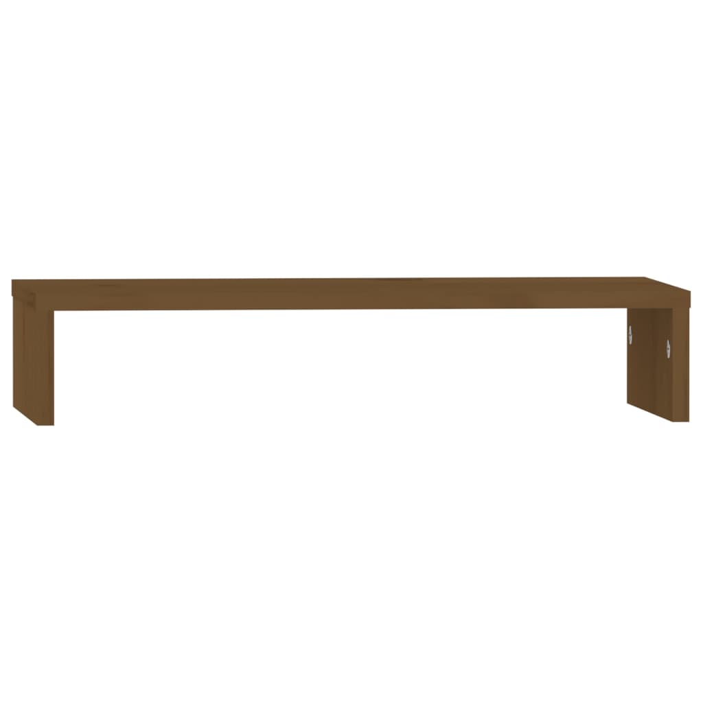 Monitor stand honey brown 50x27x10 cm solid pine wood