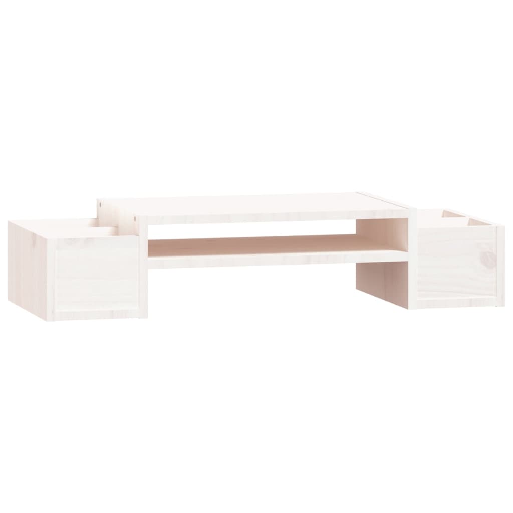 Monitor stand white 70x27.5x15 cm solid pine wood