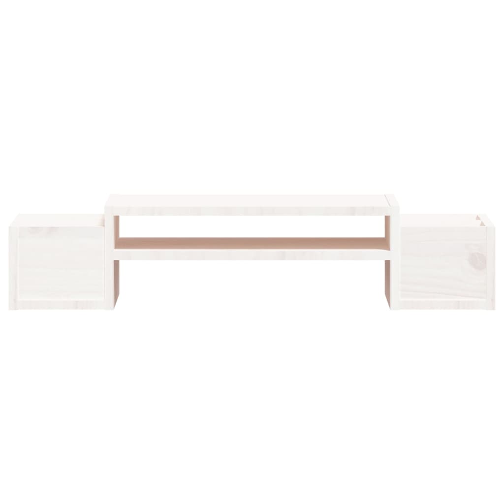 Monitor stand white 70x27.5x15 cm solid pine wood
