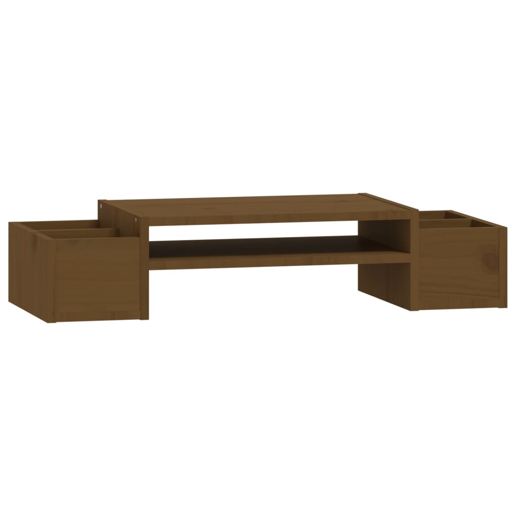 Monitor stand honey brown 70x27.5x15 cm solid pine wood