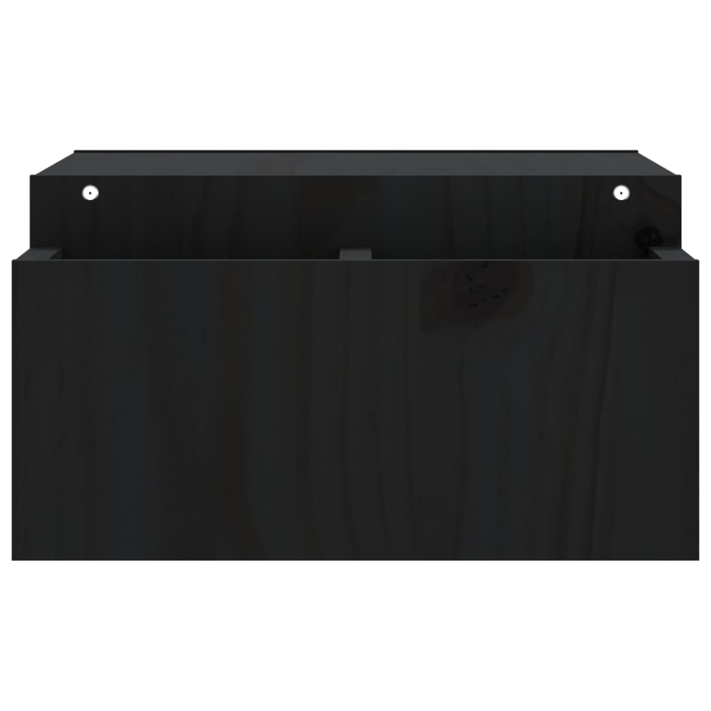 Monitor stand black 70x27.5x15 cm solid pine wood