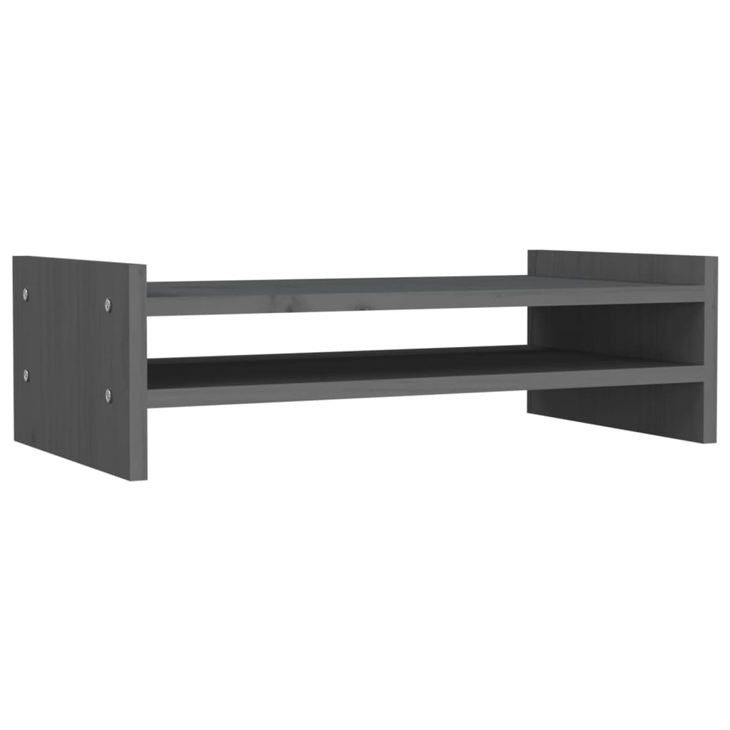 Monitor stand gray 50x27x15 cm solid pine wood
