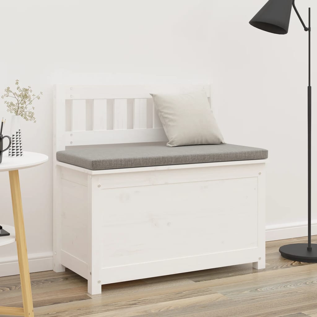 Bench white 80x41x77 cm solid pine wood