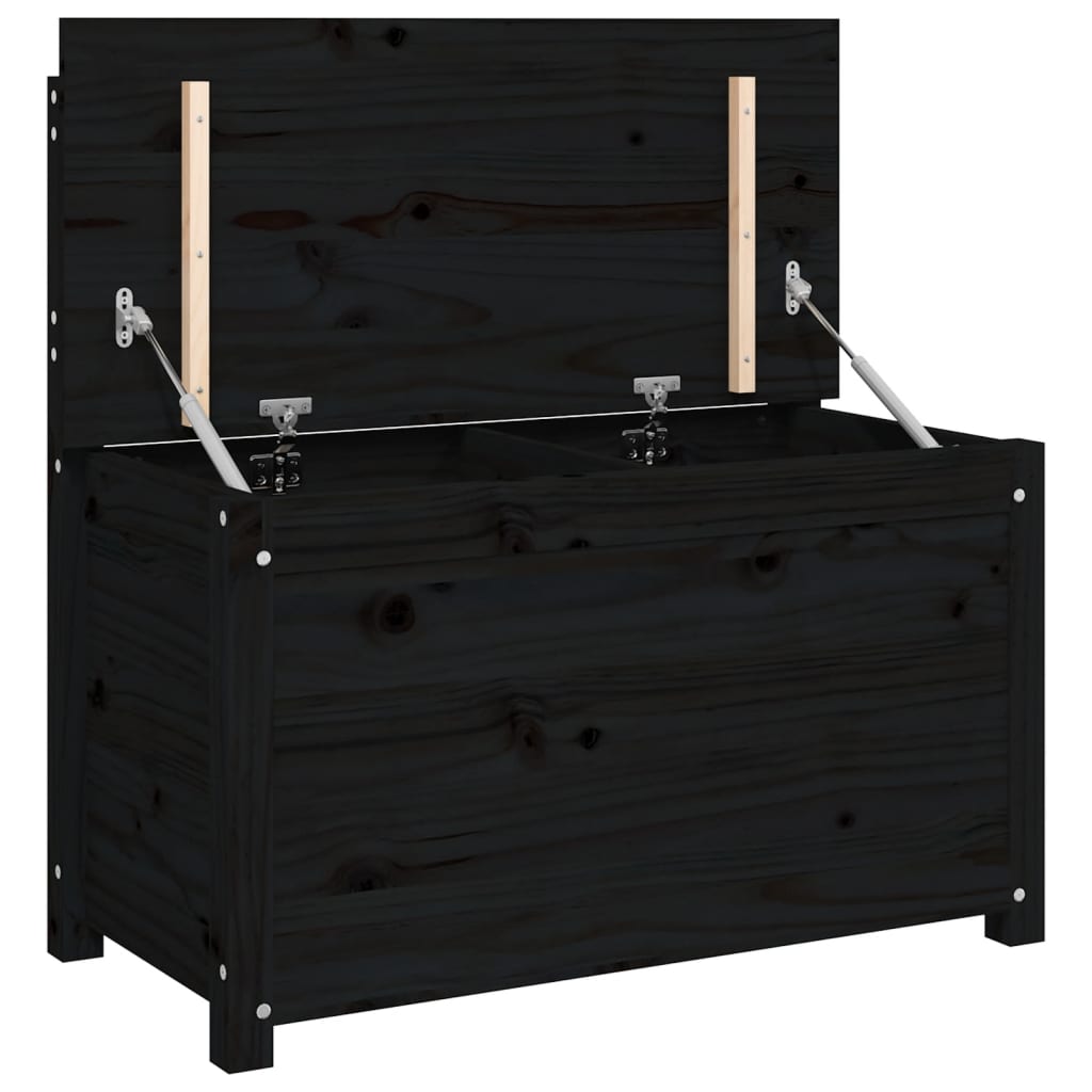 Bench black 80x41x77 cm solid pine wood