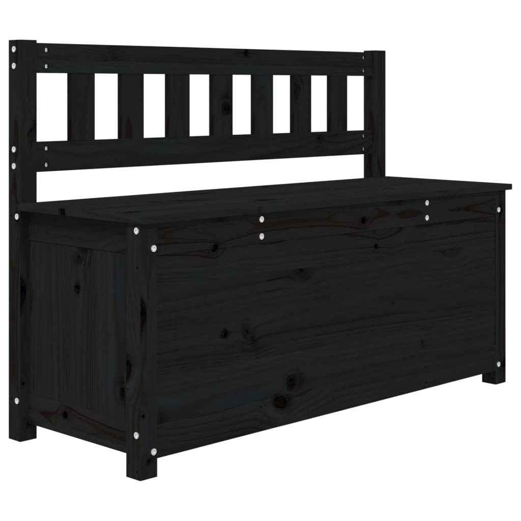 Bench black 110x41x76.5 cm solid pine wood
