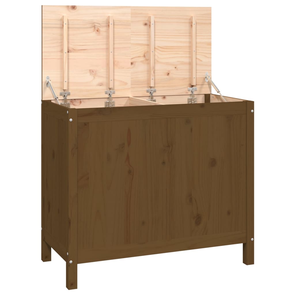 Honey brown laundry chest 88.5x44x76 cm solid pine wood