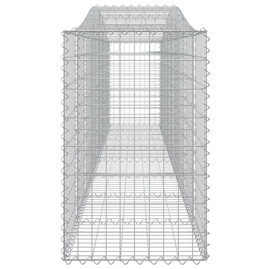 Gabione mit Hochbogen 400x50x80/100 cm Verzinktes Eisen