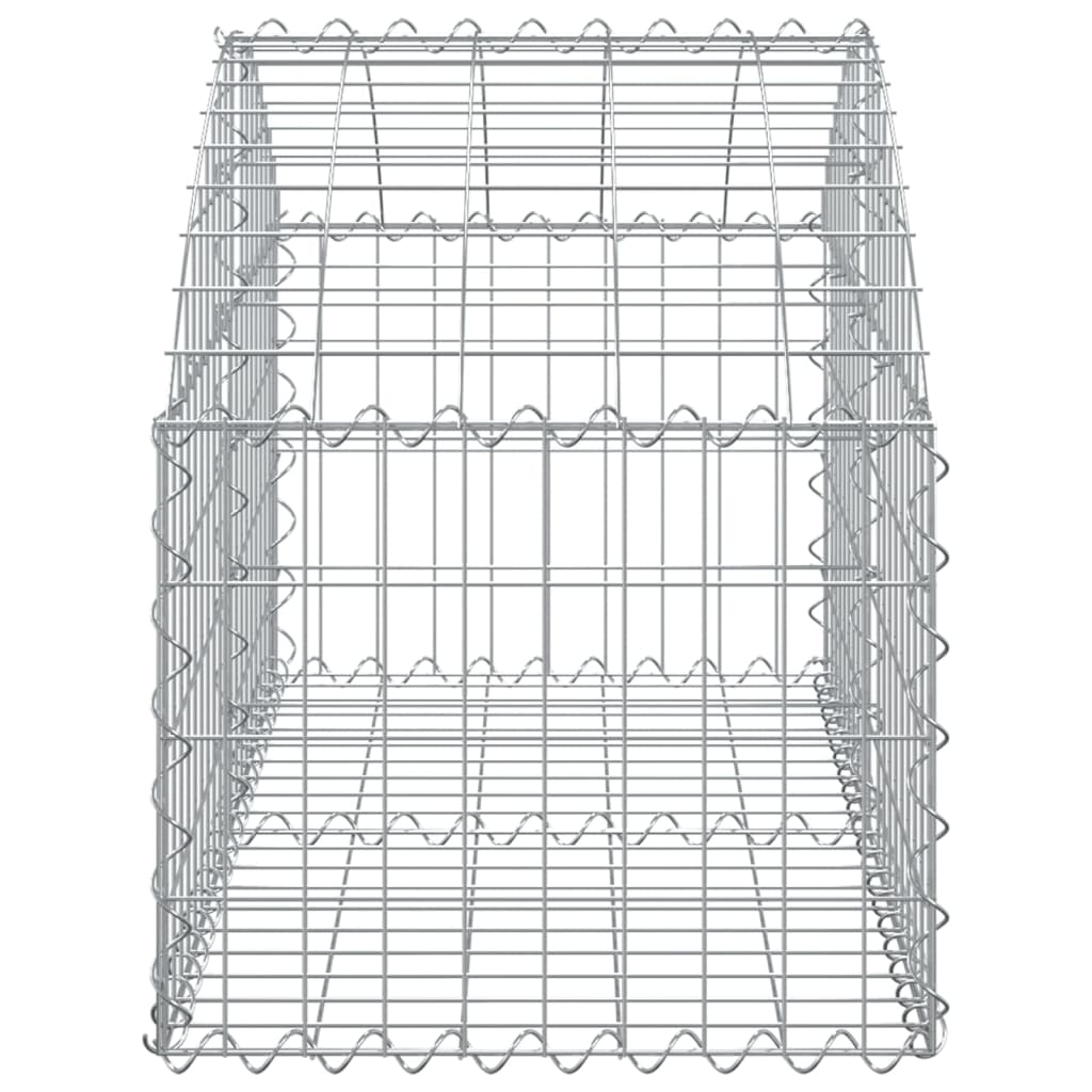 Gabione mit Hochbogen 100x50x40/60 cm Verzinktes Eisen