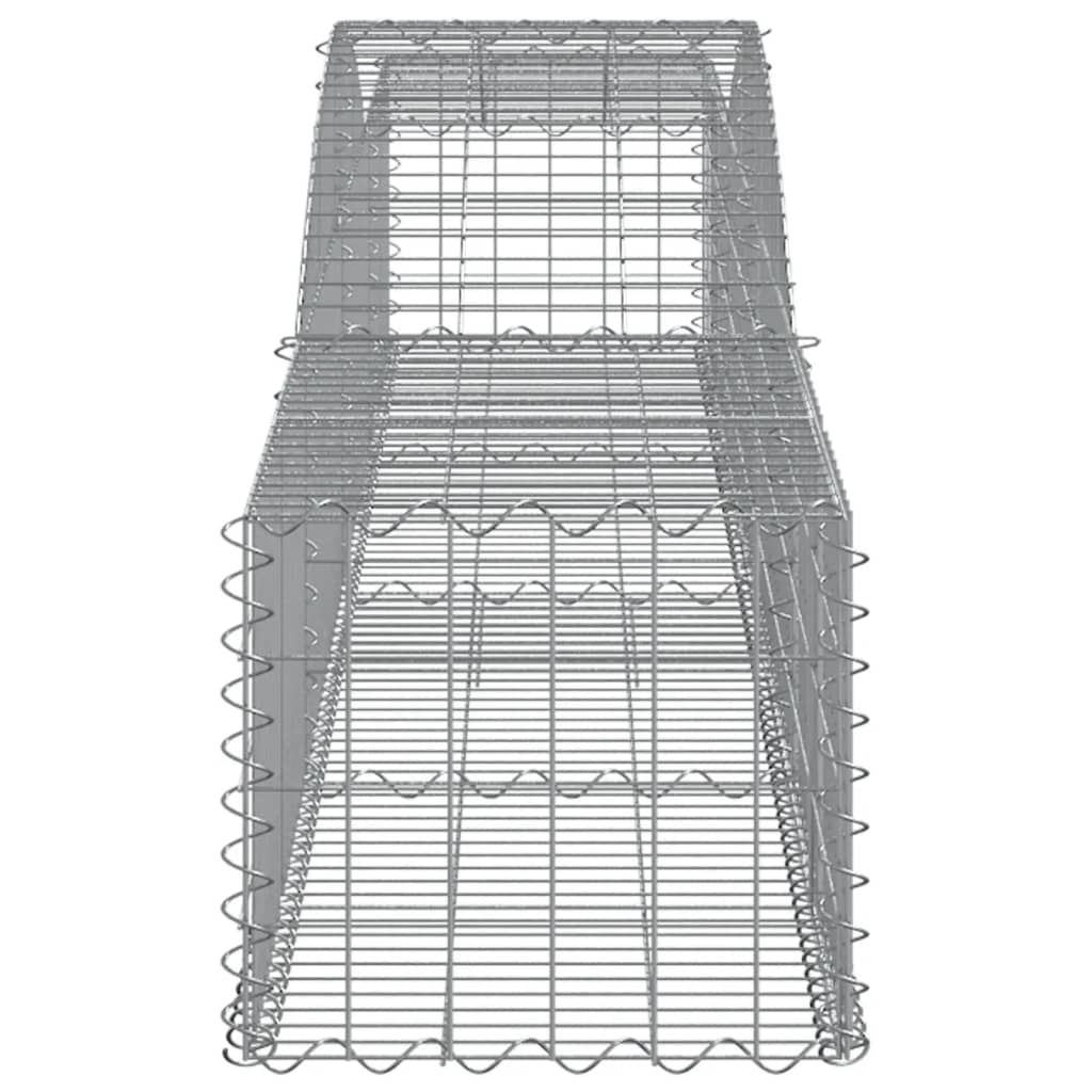 Gabione mit Hochbogen 400x50x40/60 cm Verzinktes Eisen