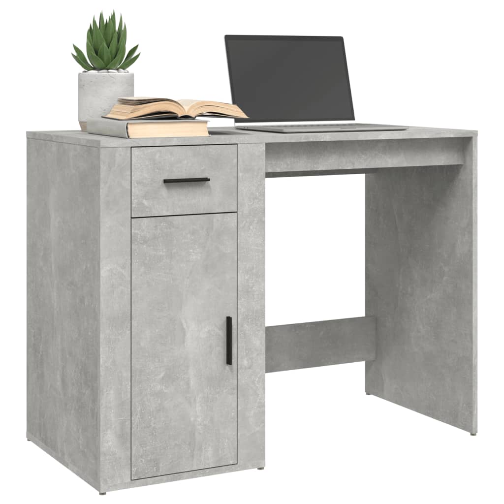 Desk concrete gray 100x49x75 cm made of wood