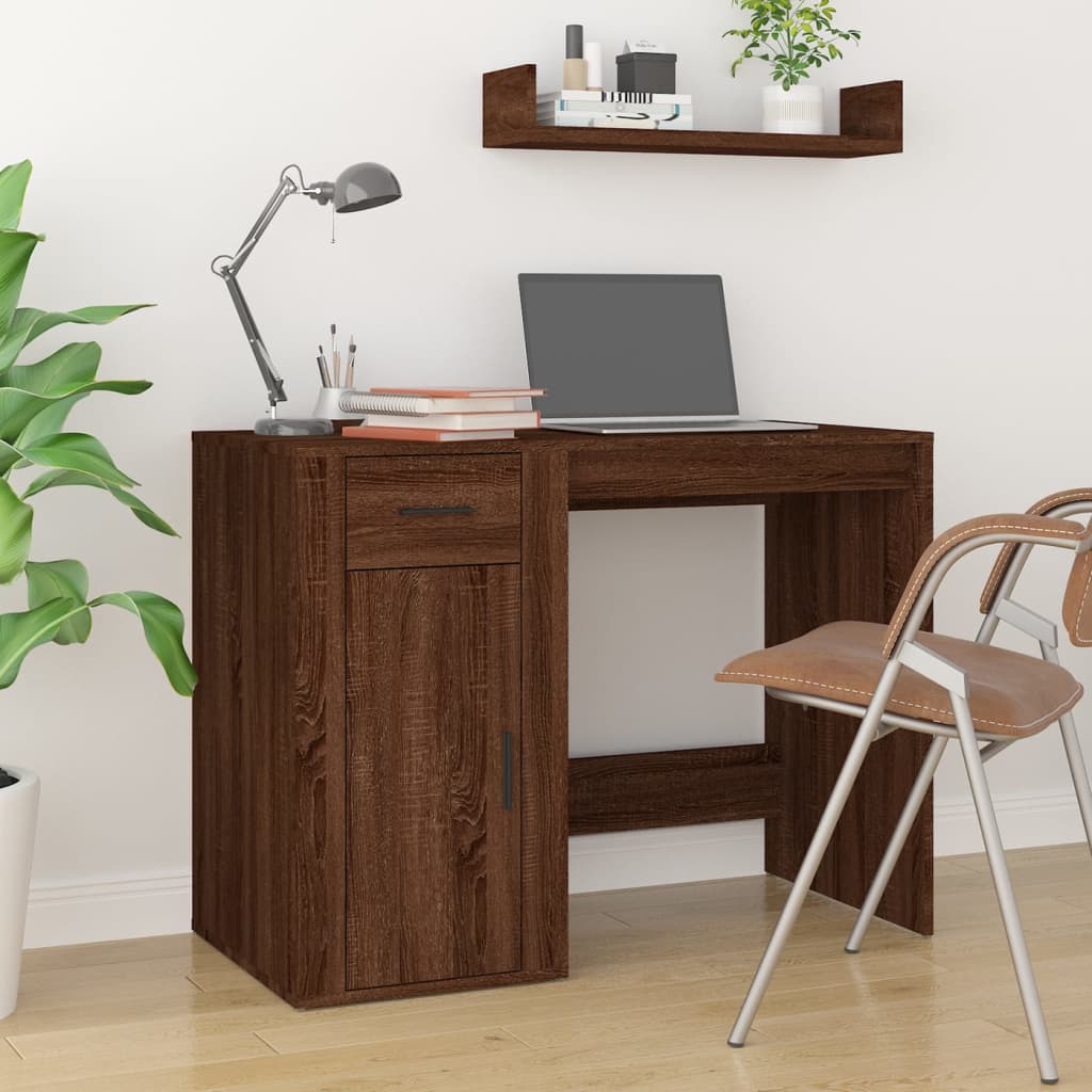 Desk brown oak look 100x49x75 cm wood material